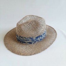 Stetson Seagrass Straw Panama Hat Fabric Band Fabric Band NWOT Pristine