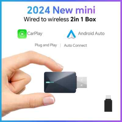 Mini Box 2in1 CarPlay Android Auto Wireless Mini Box Adapter Smart Plug Und Play