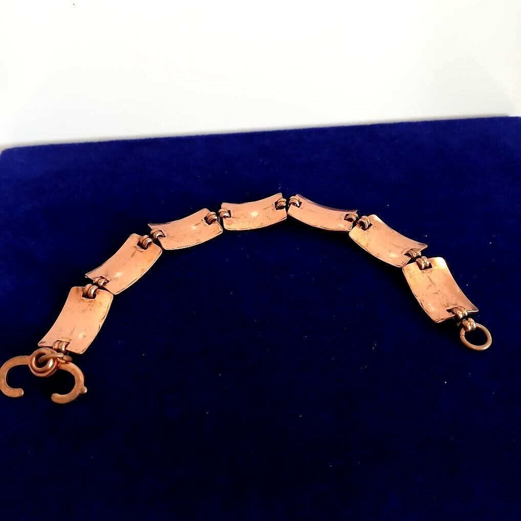 Solid Embossed Copper Panel Bracelet ~ Length 7 i… - image 5