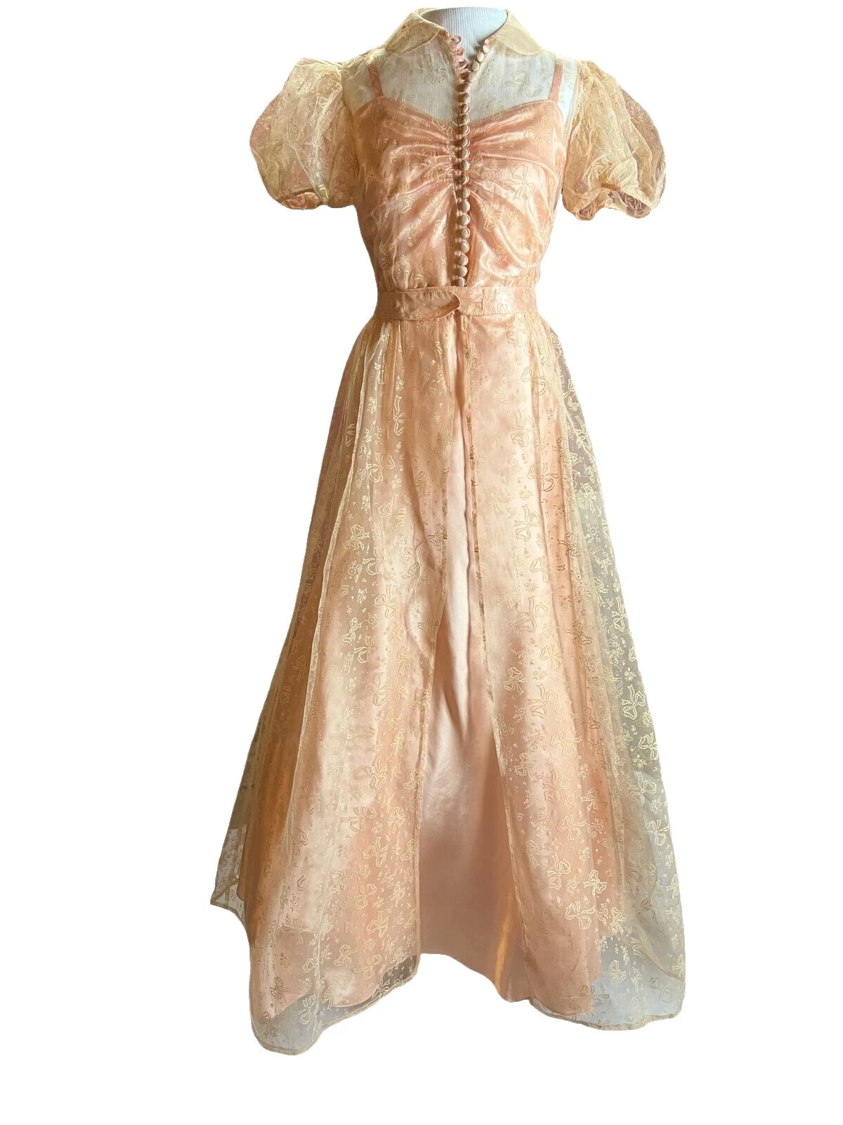 Satin 1930s década Pijamas y batas Vintage para Mujeres