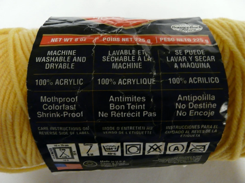 Fio supereconômico coração vermelho novelo 320 farinha de milho acrílico peso penteado 4 dobras EUA - Imagem 3 de 4