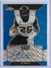 2018 Leaf Metal NFL Draft ITO SMITH Blue Wave Prismatic Auto RC 6/20 Falcons RB