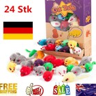 24X Kot Zwierzę domowe Zabawka Pióro Mysz Wędka Koty Zabawa Drapanie - DE