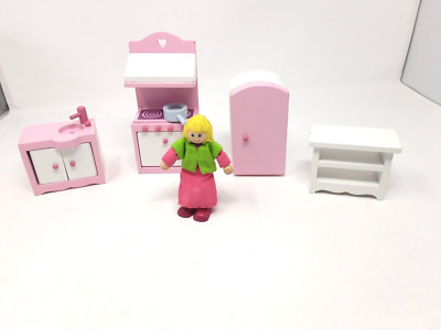 Frühförderzentrum ELC Rosebud Puppenhaus aus Holz - Küchenmöbel & Puppe