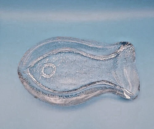 Blenko Fish Art Glass Plate/Tray 1975 Vintage Hand Blown