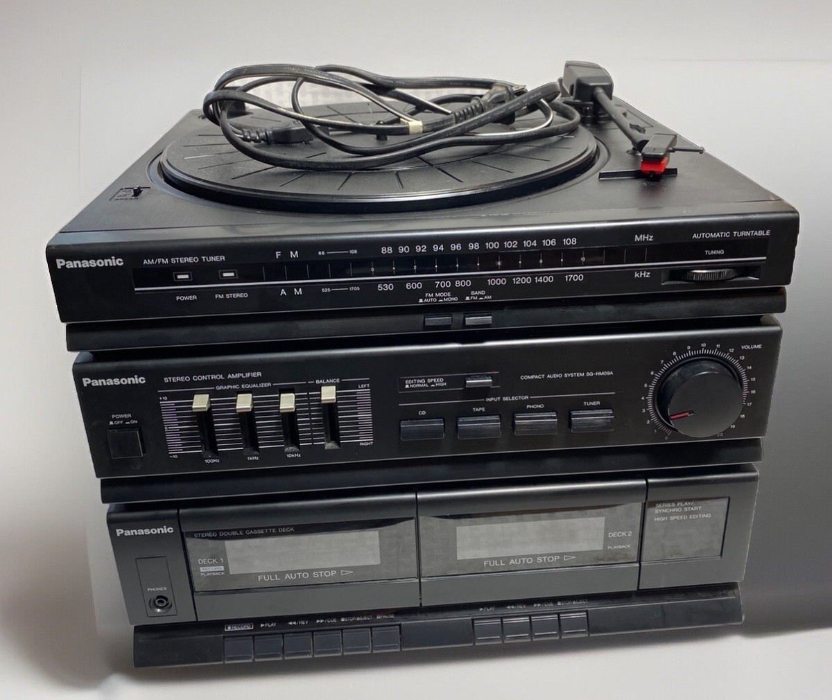 VTG Panasonic SG-HM09 Turntable AM/FM Receiver Cassette For Parts
