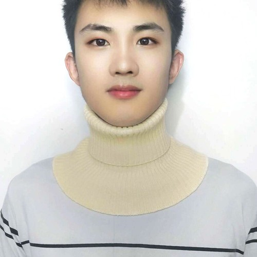 Hombres Mujeres Imitación Cuello Alto Tejido Bufanda Cuello Invierno Cálido Cuello Falso Blusa Babero - Imagen 14 de 15