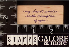 Hero Arts Rubber Stamps D3314 MY HEART SMILES WITH THOUGHTS OF YOU SAYING T20