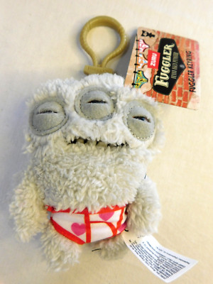 ZURU Fuggler Funny Ugly Monster Budgie Gray ANNOYED ALIEN Keychain Plush Clip