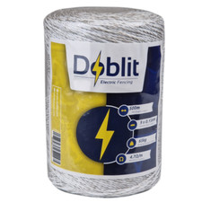 Doblit Elektrozaun Draht 3mm x 500m Wei&szlig; 9-adriges Poly Fencing Polywire
