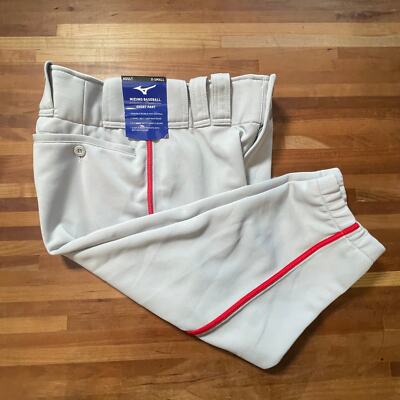 Mizuno Men's Premier Short Piped Baseball Pants XS Grey/Red | eBay