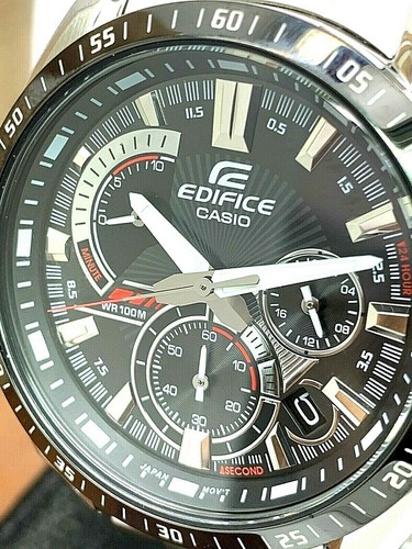 Casio Men's Watch EFR-570 Edifice Quartz Chronograph Black Dial 43mm Steel  5490 | eBay