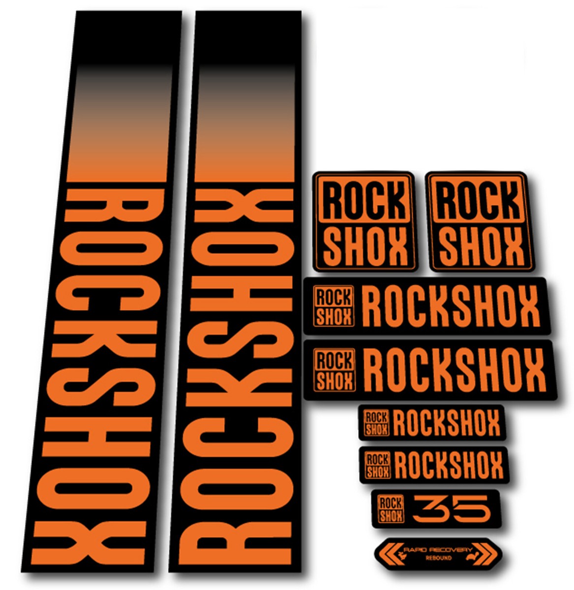 Autocollants PVC Personnalisés Pour Fourche Rock Shox Orbea (VTT, Descente)