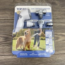 Top Paw 3 in 1 Shower Sprayer Attachment for Pets Dogs Quick Connect NEW