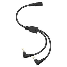 Y-Splitter DC Power Cable 18AWG Female to Dual 90  Male - Cameras  Laptops