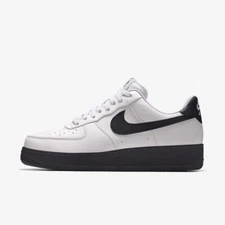 Nike Air Force 1 Low Leather White Black Swoosh Classic Nike ID All Sizes