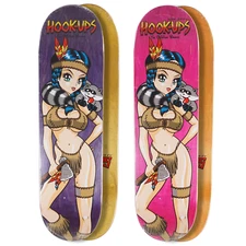 Hook-Ups Pocahook-ups Native Girl 8.5" Assorted Stains Skateboard Deck