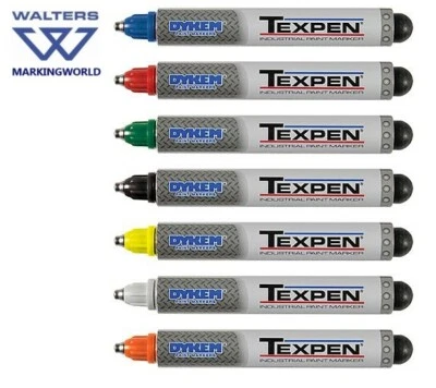 Dykem TexPen Industrial Paint Markers | Mark Metal, Steel | All Colours | 1 Pen