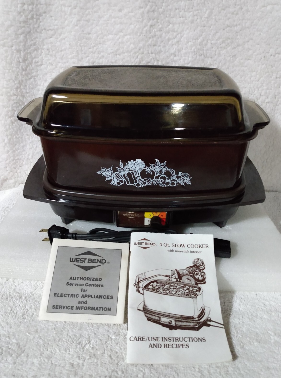 Vintage West Bend SlowCooker Autumn Brown 4 Quart Automatic Cooker