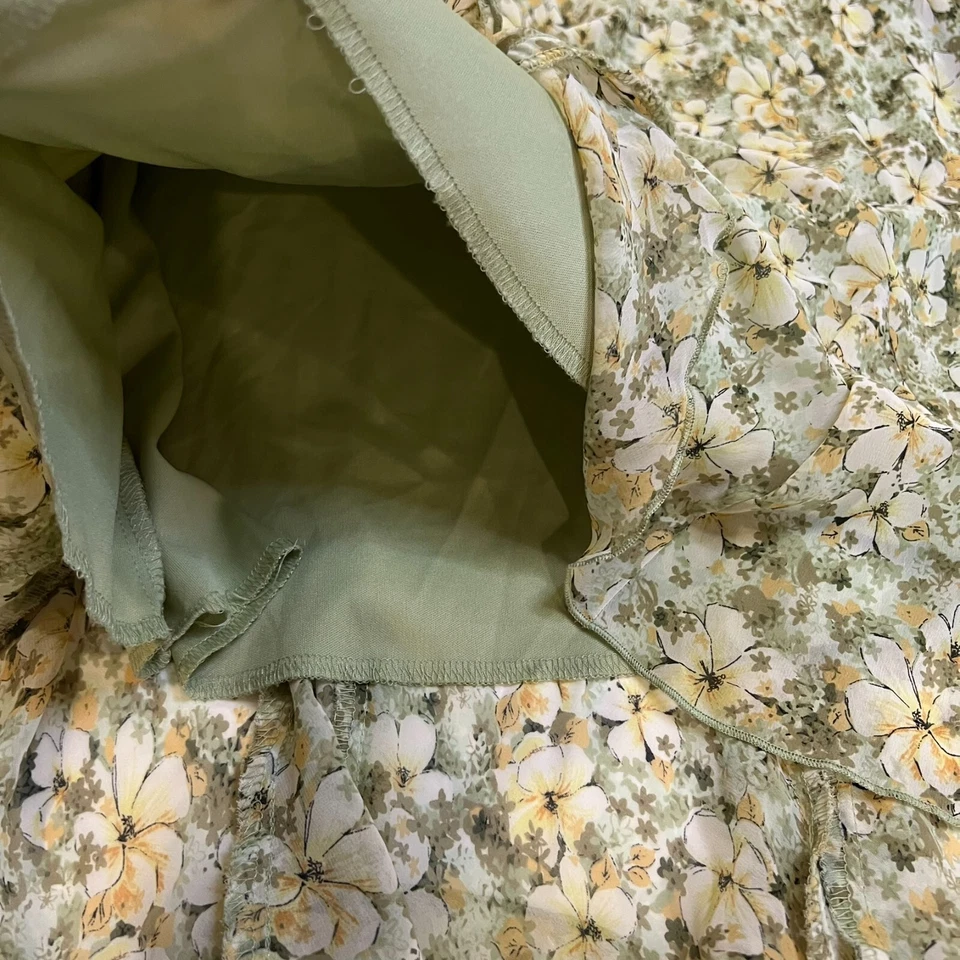 Falda Floral Midi Retro Y2K Connected Apparel Verde Talla L Foto 4 de 4