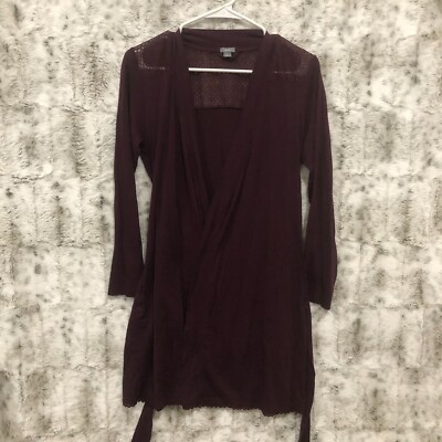 Aerie Knit Sleepwear, Women's XS Long Sleeve Robe Bathrobe Maroon