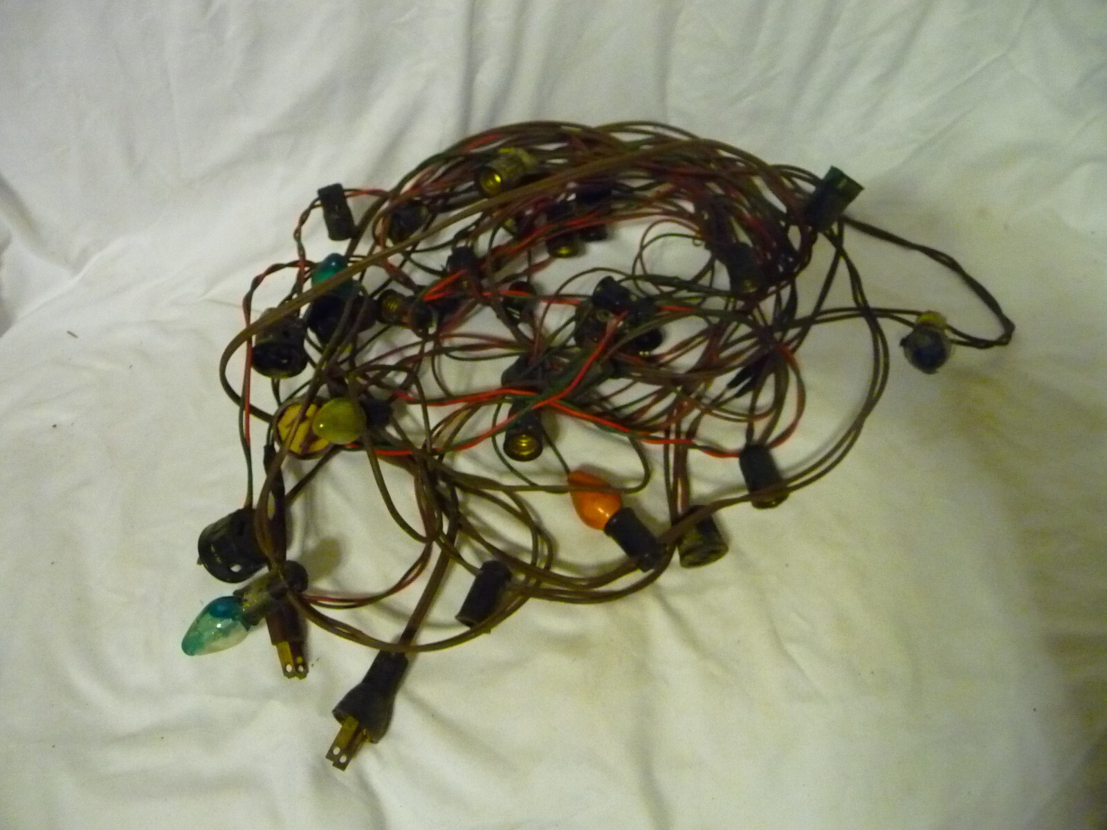 Antique Christmas Light Socket Wire String Light Lot eBay