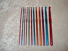 NEW Lot of 12 pcs. Aluminum Set Hooks Needles Crochet Afghan 2.0mm to 8.0mm