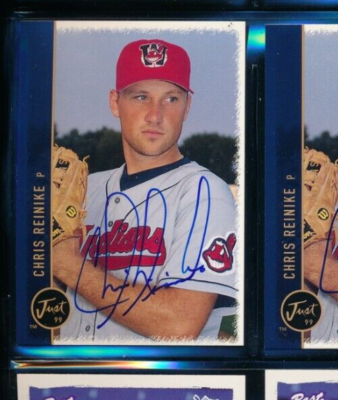 1999 Just #40 Chris Reinke Watertown Indians Signed Autograph