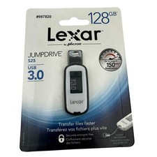 Lexar 128 GB Jumpdrive S25 USB 3.0 Brand New Unopened in Package White Black
