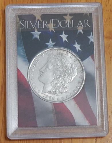 1886 Morgan  Silver Dollar - 90% Silver - AU Harris holder