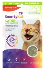 SmartyKat Catnip With Silvervine Resealable Pouch - 1.25 Oz (35g) 100% Pure