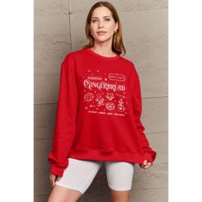 Simply Love Full Size GINGERBREAD Long Sleeve Sweatshirt