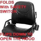 FORKLIFT SEAT w Switch FOLDS CATERPILLAR HYSTER YALE NISSAN CROWN TOYOTA CLARK