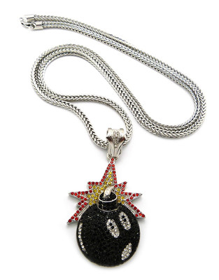BOMB PENDANT & 30'' 3mm FRANCO CHAIN*