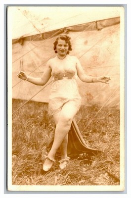 RPPC ADA MAE WOMAN SNAKE CHARMER CIRCUS PERFORMER freak show Ca los angeles