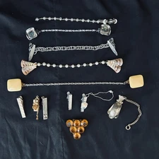 ✨ Lot of 12 Vtg MCM Clips 👔 Sweater, Tie & Scarf Accessories | 1950s–60s Mix
