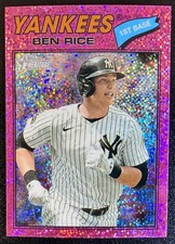 2026 Topps Heritage BEN RICE New York Yankees Pink Sparkle Refractor #189!