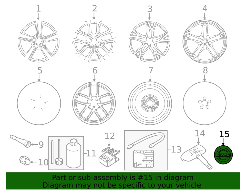 Genuine Nissan Center Cap 40343-5Y700 - Image 3 of 3