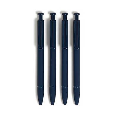 U Brands 7129U0424 Soft Touch Ballpoint Pens 4 Count Midnight Blue