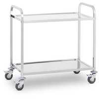 Servierwagen Edelstahl Teewagen KüChenwagen Gastro 2 Borde 4 RäDer Bis 160 Kg