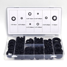 180 pc. Rubber Grommet Assortment with Storage Case 1/4" to 1 Inch Washer Gromet