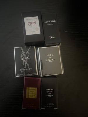 mini perfume, Passage D enfer, Savage, Blue De Chanel, YSL Black Opium, Tom Ford