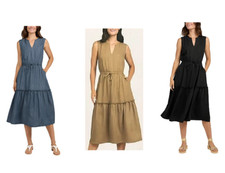 Lands' End Ladies' Tiered Midi Dress