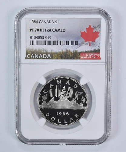 1986 Canada Dollar PF70 UCAM NGC Canada Label *6988