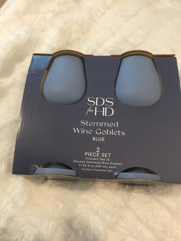 Stemmed Silicone Wine Goblets BLUE 11.83 ou - 7.5" Tall - SET OF 2 & DAILY SHIP