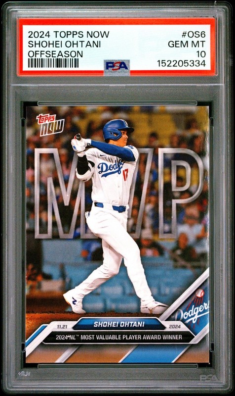 2024 Topps NOW #OS-6 Shohei Ohtani Offseason 2024 NL MVP PSA 10 GEM MINT