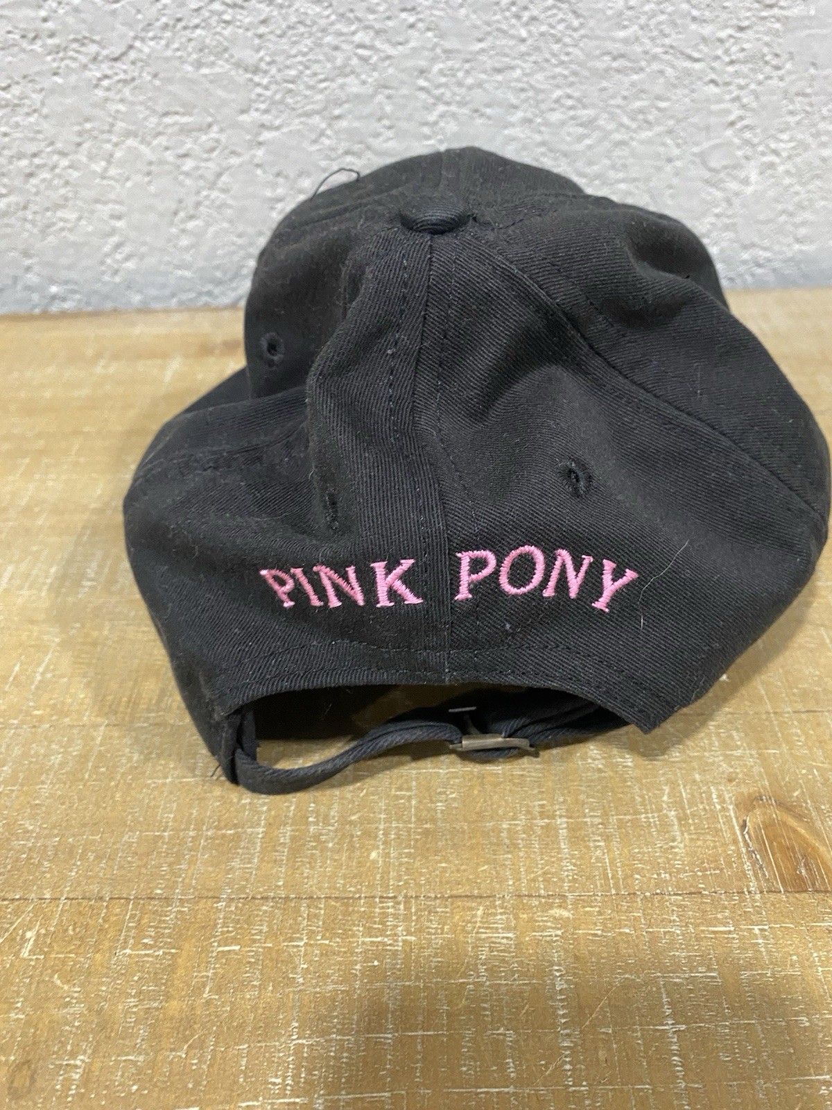 Cappello Polo Ralph Lauren rosa pony nero strapback made USA non strutturato vintage