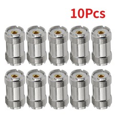 10Pcs SO-239 / PL-259 UHF Female to Female Coax Cable Barrel Adapter Connector