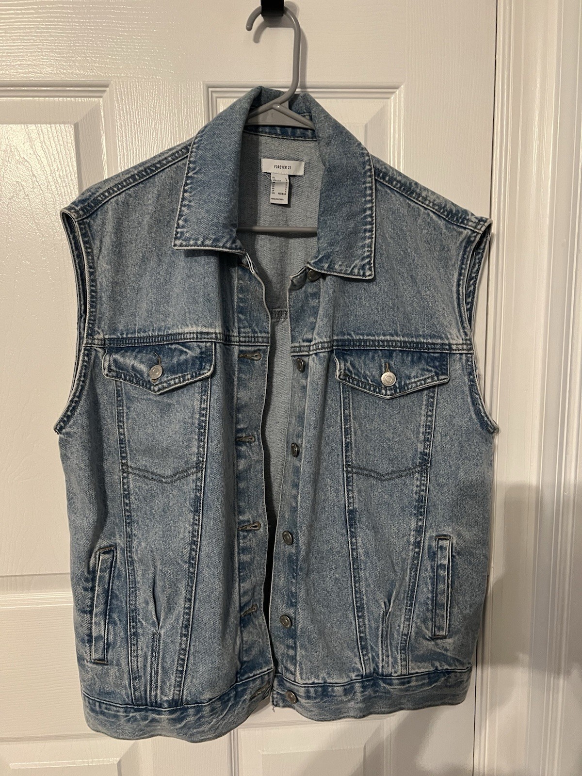 Forever 21 Men's Denim Blue Jean Jacket Vest Size Small
