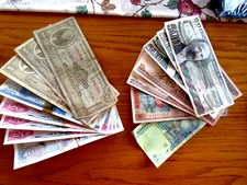 Bulk lot of fifteen (15) Bank of Mexico 10 to 10000 Pesos Bank Notes B20